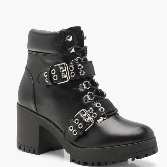 NEW Double Strap Combat Boot Punk 9.5 - Picture 2 of 4